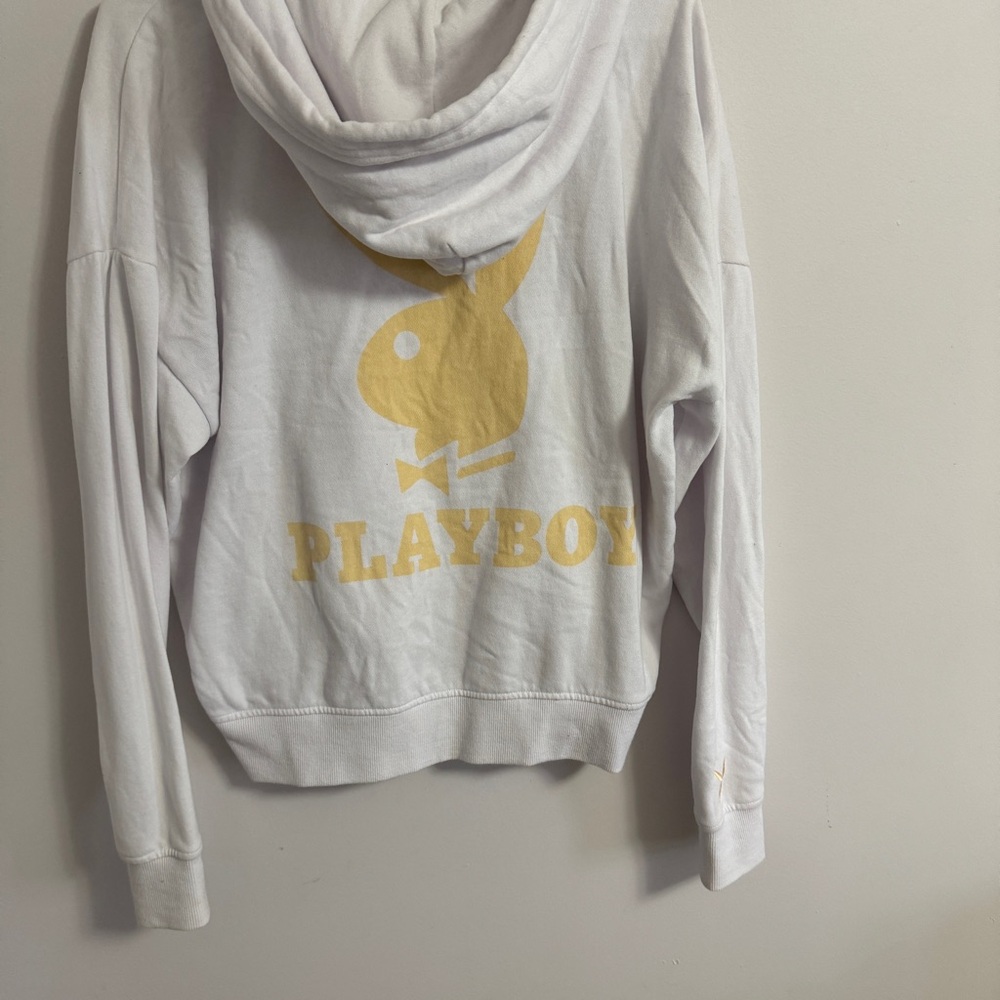 Playboy zip up hoodie with white embroidered logo